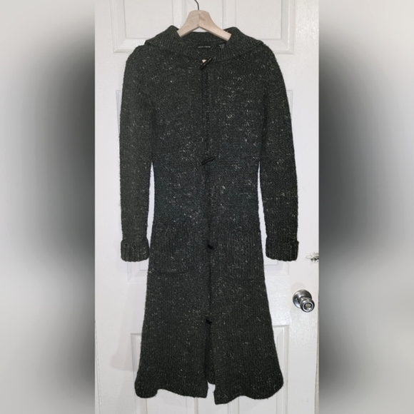 Moda International Long Duster Cardigan. Browns and Grays Knitted Sweater sizeXS - Picture 4 of 8